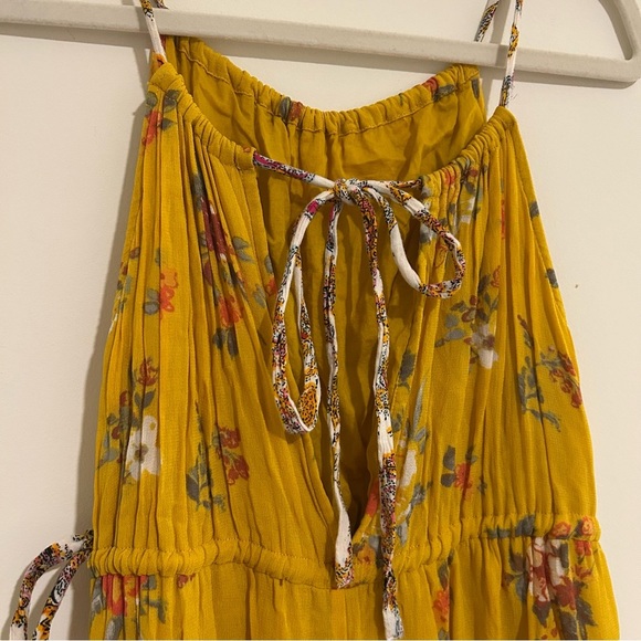 Free People Georgia Wide Leg Jumpsuit Gold Combo - Picture 8 of 10
